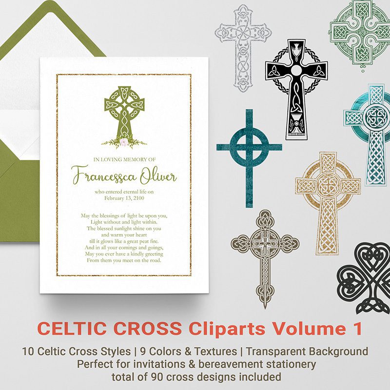 Celtic Cross Memorial Clipart Volume 1