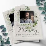 forest greenery funeral program template 4.1